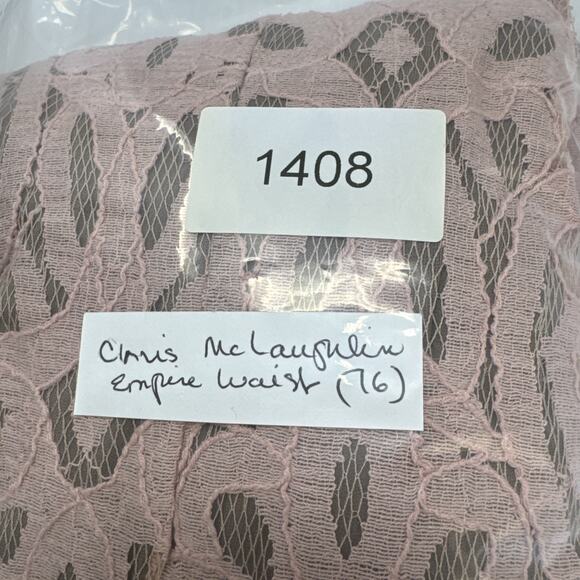 Empire Midi Dress 16 Pink Lace Overlay Bell Sleeve Event Bridal Party Fairy Boho - Picture 15 of 15